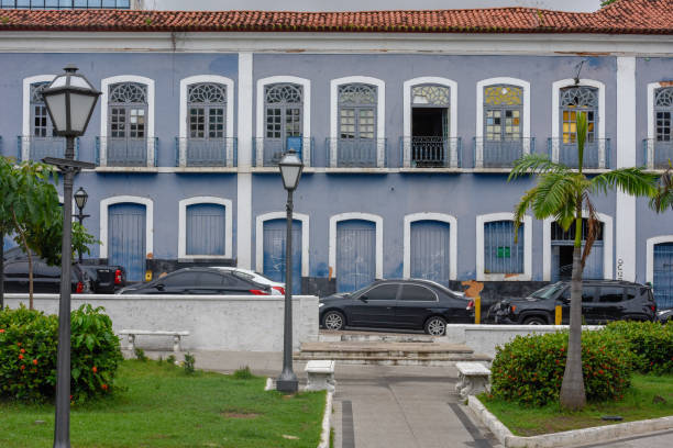 Traditional Portuguese colonial architecture in Sao Luis, Brazil stock photo