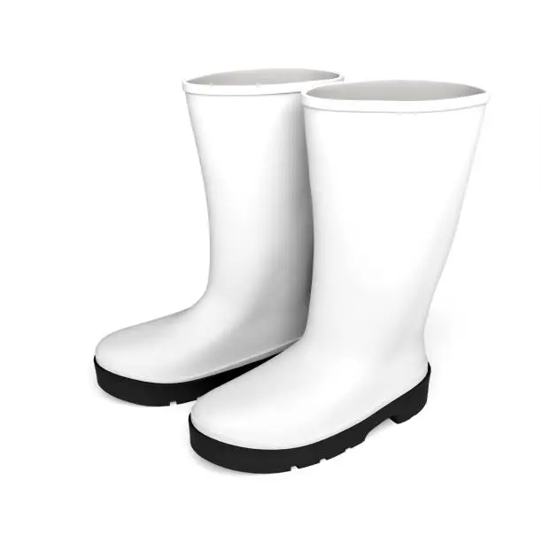 boots gumboots rainboots waterproof shoes 3D