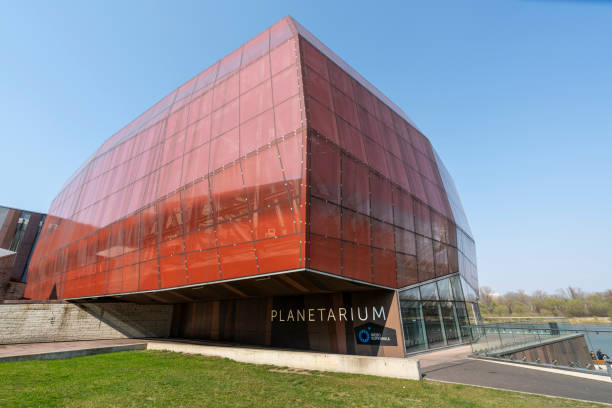 Warsaw, Poland. April 2018.  An external view of the planetarium building.