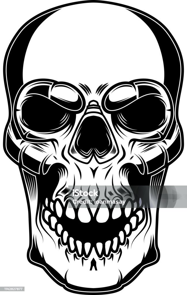 Skull illustration isolated on white background. Design elements for label, sign, badge, poster. Skull illustration isolated on white background. Design elements for label, sign, badge, poster. Vector image Art stock vector