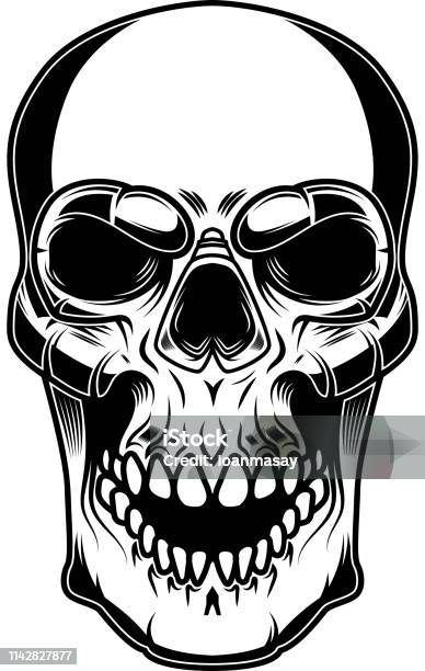 Skull Illustration Isolated On White Background Design Elements For Label Sign Badge Poster Stock Illustration - Download Image Now