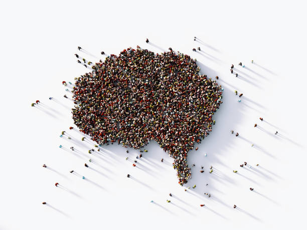 istock Human Crowd Forming A Human Brain Symbol: Health Concept 1142827953