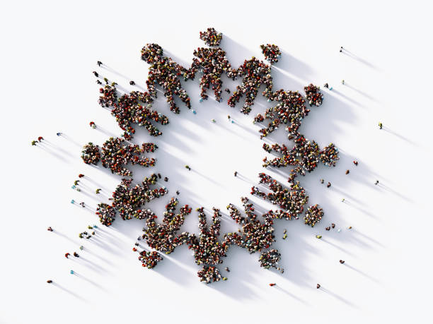 istock Human Crowd Forming A Human Link Symbol: Bonding And Social Media Concept 1142828056
