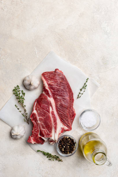istock Vertical free space with fresh meet and herbs and spices 1142829663