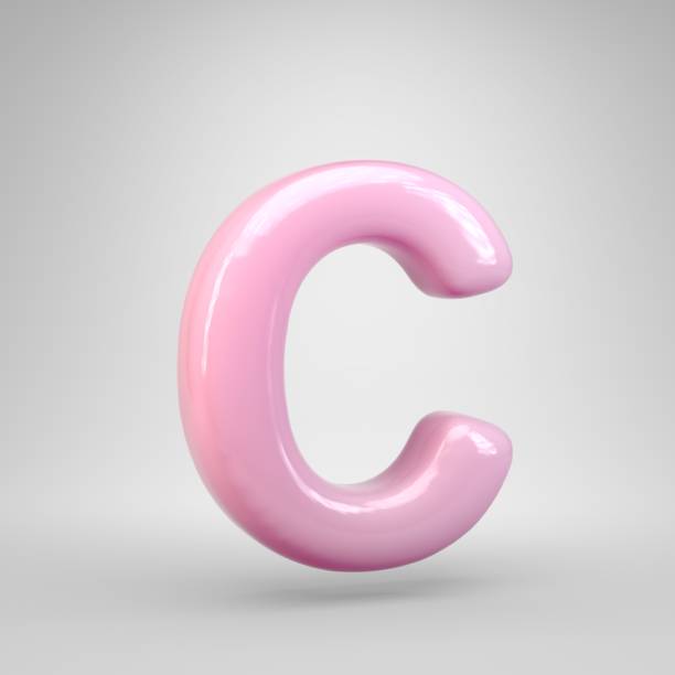 istock Bubble Gum pink letter C uppercase isolated on white background 1142830114