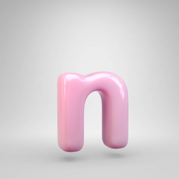 istock Bubble Gum pink letter N lowercase isolated on white background 1142830186