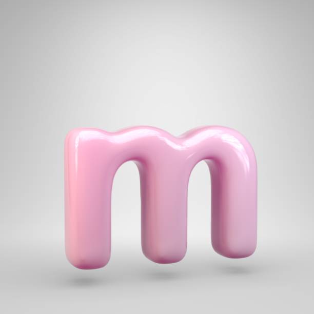 istock Bubble Gum pink letter M lowercase isolated on white background 1142830200