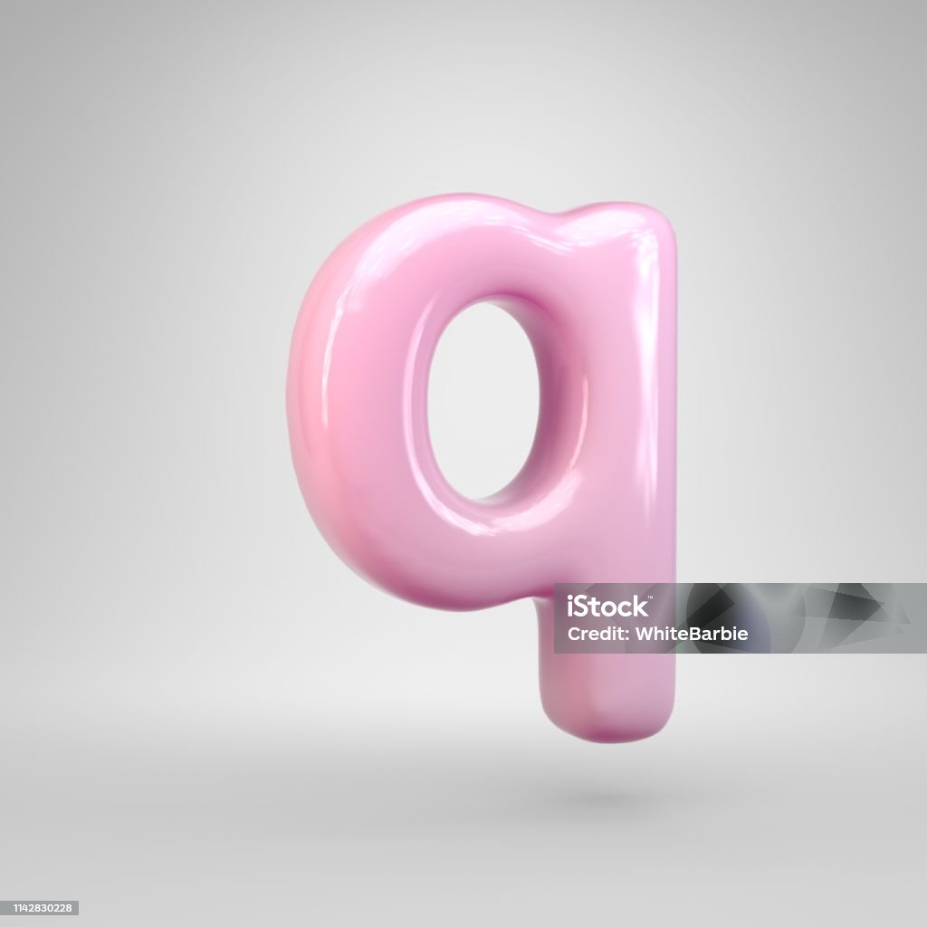Pink Q Bubble Gum Pink Letter Q Lowercase Isolated On White Background Stock ...