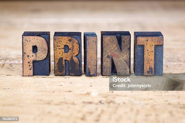 Foto de Imprimir e mais fotos de stock de Impressora - Maquinaria de fábrica - Impressora - Maquinaria de fábrica, Antigo, Texto Datilografado