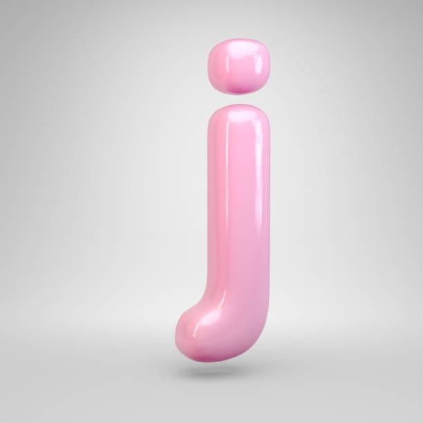 istock Bubble Gum pink letter J lowercase isolated on white background 1142832658
