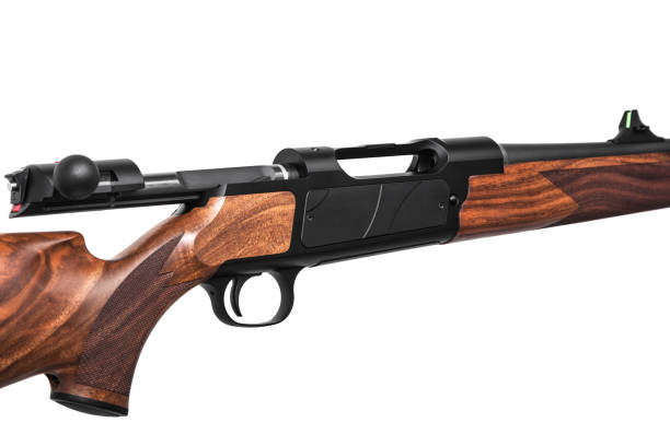 istock wooden hunting rifle isolated on white background 1142836745