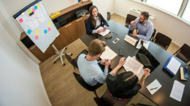 istock Young businesswoman presents her ideas 1142837430