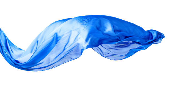 istock Smooth elegant blue transparent cloth isolated on white background. 1142838139