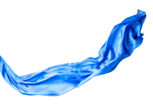istock Smooth elegant blue transparent cloth isolated on white background. 1142838141