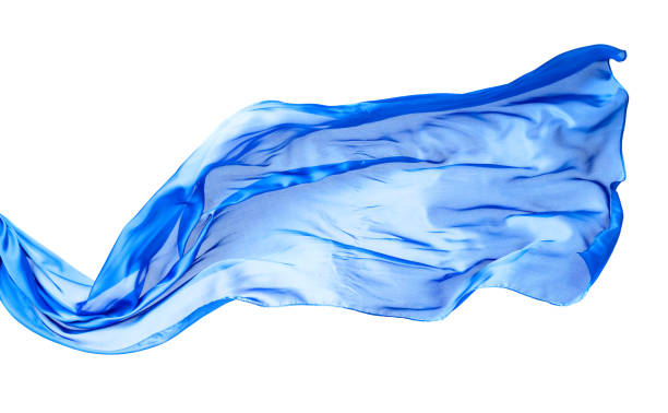 istock Smooth elegant blue transparent cloth isolated on white background. 1142838153