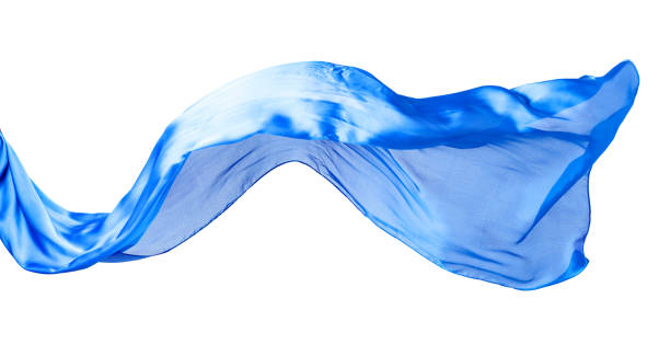 istock Smooth elegant blue transparent cloth isolated on white background. 1142838158