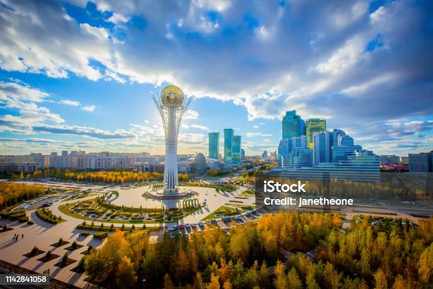 Astana Nursultan Kazakhstan Center Of The City Skyscraper View On Baiterek Stock Photo - Download Image Now