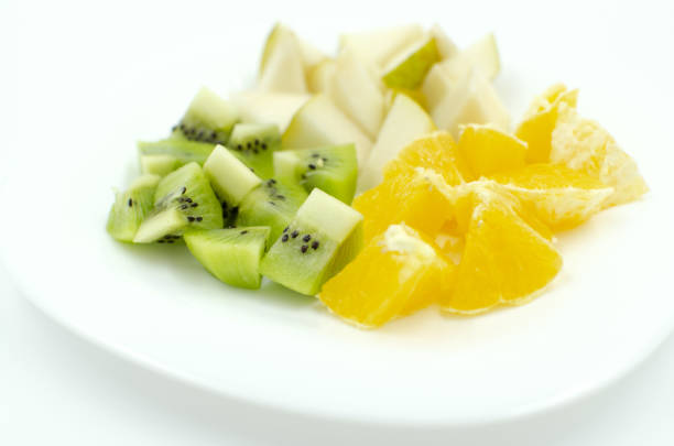 istock Pieces of fresh fruit are on a white background 1142845173
