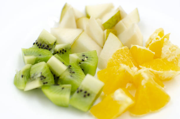 istock Pieces of fresh fruit are on a white background 1142845198