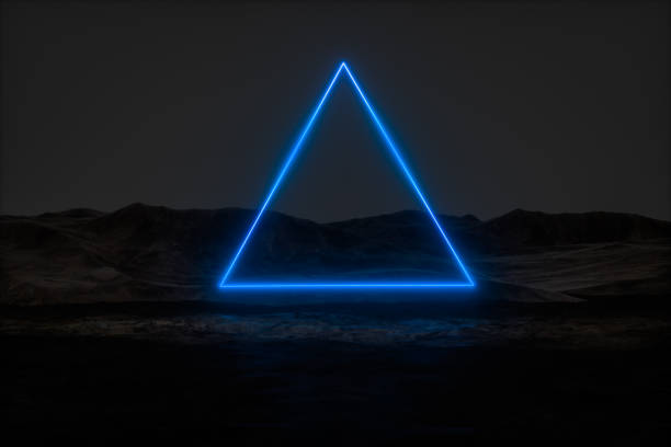 istock colorful glowing lines with dark mountain background, 3d rendering 1142846699