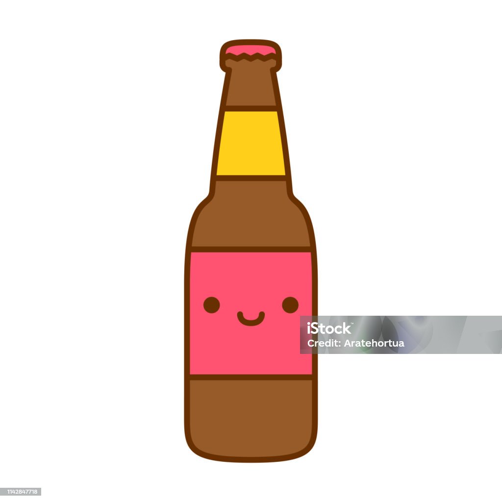 Biểu Tượng Chai Bia Dễ Thương Hoạt Hình Được Cách Ly Trên Nền ...