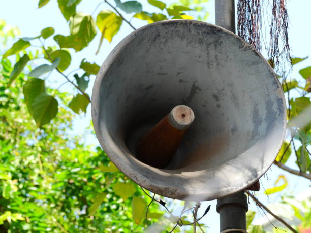 istock Old Loudspeaker in garden 1142849770