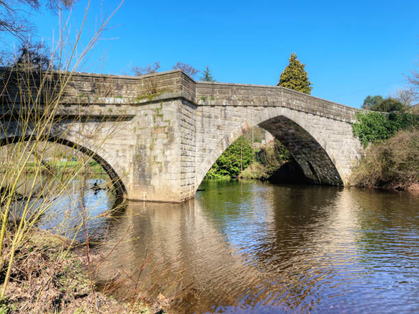 istock Arched bridge over the River Derwent 1142849888