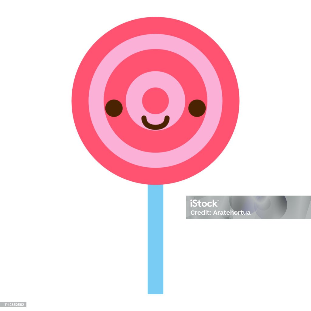 Hoạt Hình Kẹo Mút Dễ Thương Bị Cô Lập Trên Nền Trắng Hình minh họa ...