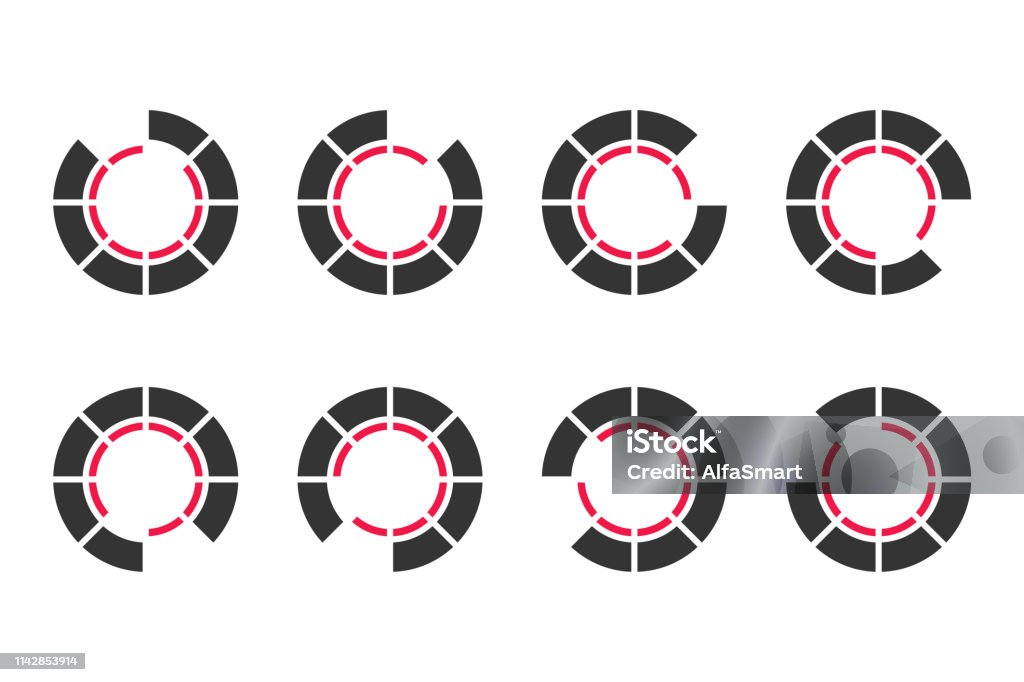 Vector Collection Of Round Loading Bar Elements For Web Pages And ...
