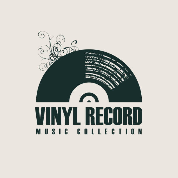 ilustraciones, imágenes clip art, dibujos animados e iconos de stock de cartel de música con disco de vinilo en estilo retro - playbill