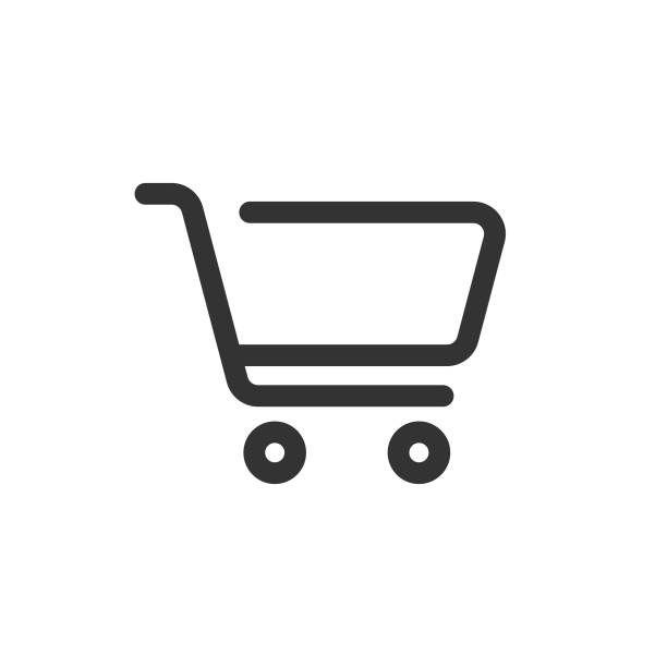 shopping cart icon. - einkaufswagen stock-grafiken, -clipart, -cartoons und -symbole