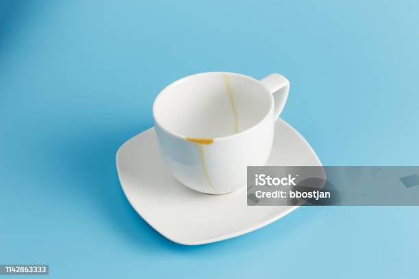Broken Coffee Cup Stock Photo - Download Image Now - Kintsugi, Broken, Close-up
