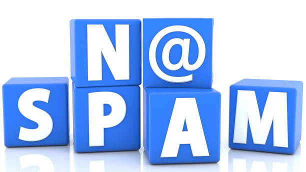 istock No Spam concept on cubes in blue color 1142867882