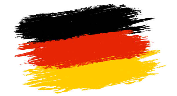 ilustraciones, imágenes clip art, dibujos animados e iconos de stock de bandera de alemania en estilo grunge - alemania