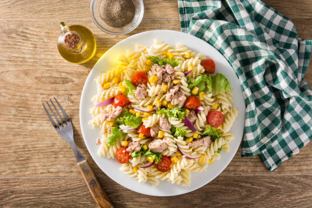 istock Pasta salad with vegetables and tuna 1142870195