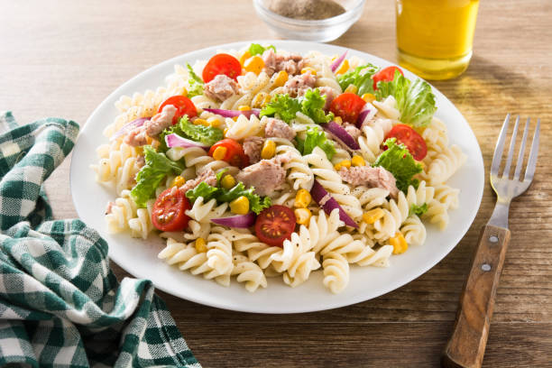 istock Pasta salad with vegetables and tuna 1142870456