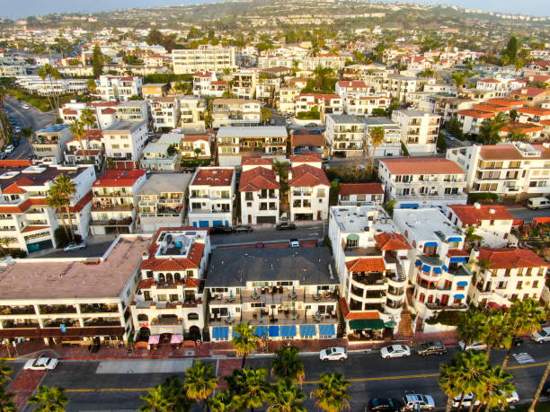 istock Aerial view of San Clemente coastline town before sunset time 1142871192