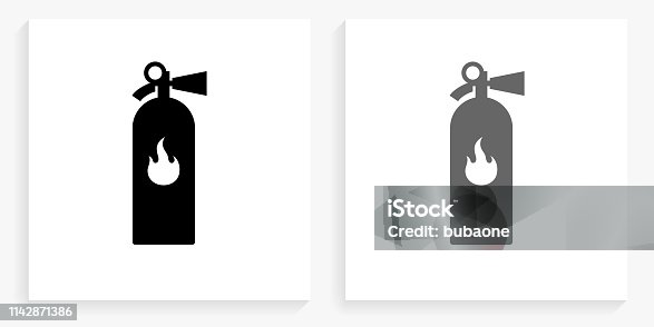 istock Fire Extinguisher Black and White Square Icon 1142871386
