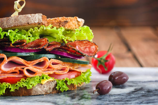 клуб сэндвич - sandwich club sandwich ham turkey стоковые фото и изображения