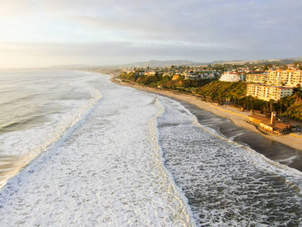 istock Aerial view of San Clemente beach and coastline before sunset time 1142872821