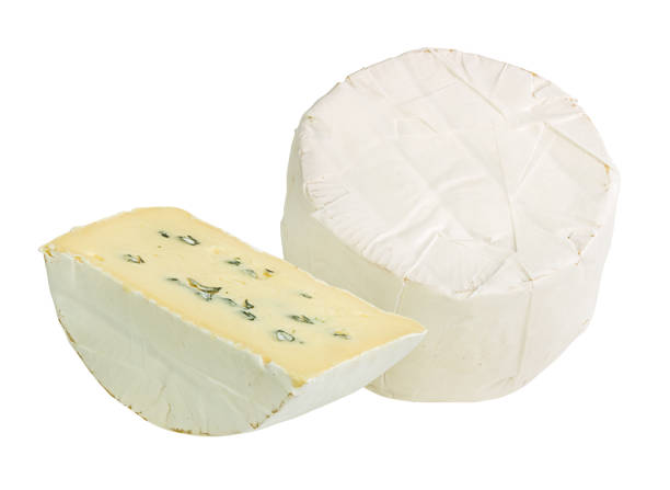 istock Halved white mold cheese isolated on white background 1142881904
