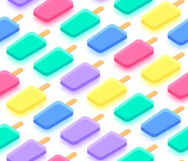 Vector illustration of Summer Popsicle Seamless Treat Background