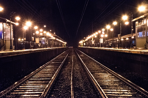 Vanishing Point of Railroad Tracks in Red Bank, New Jersey