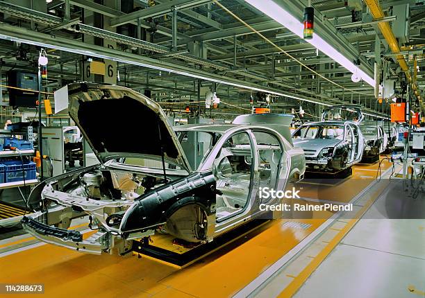 Car Production Line Stock Photo - Download Image Now - Car, Manufacturing, Car Plant