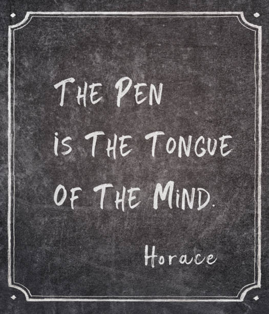 istock pen is tongue Horace quote 1142890701