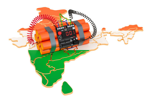 istock Terrorist Attacks in India concept. 3D rendering isolated on white background 1142890913