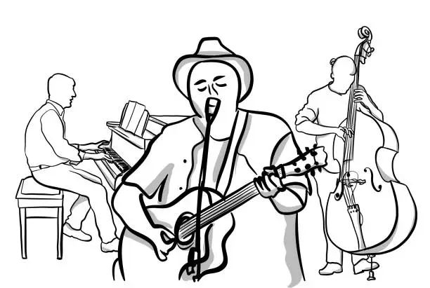 Vector illustration of Folk Musicians