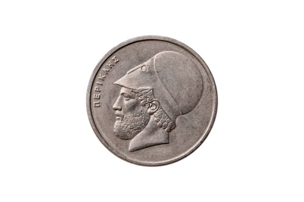 istock Greek 20 Drachma coin Pericles 1142893601