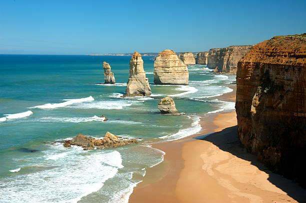 istock Twelve Apostles on a panoramic view on sunny day 114289547