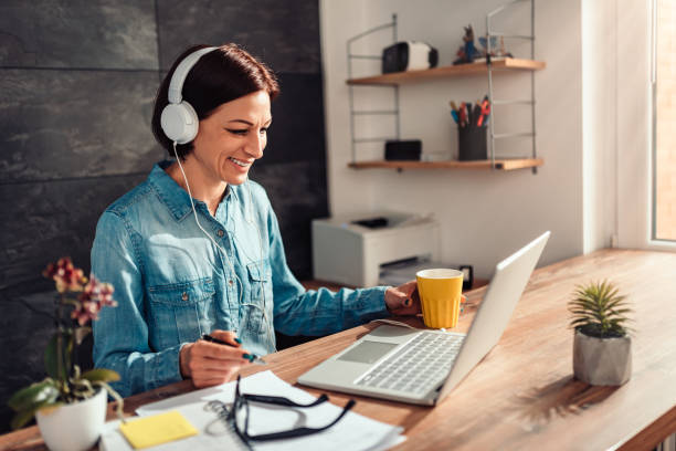 istock Business woman doing video call at office 1142895517